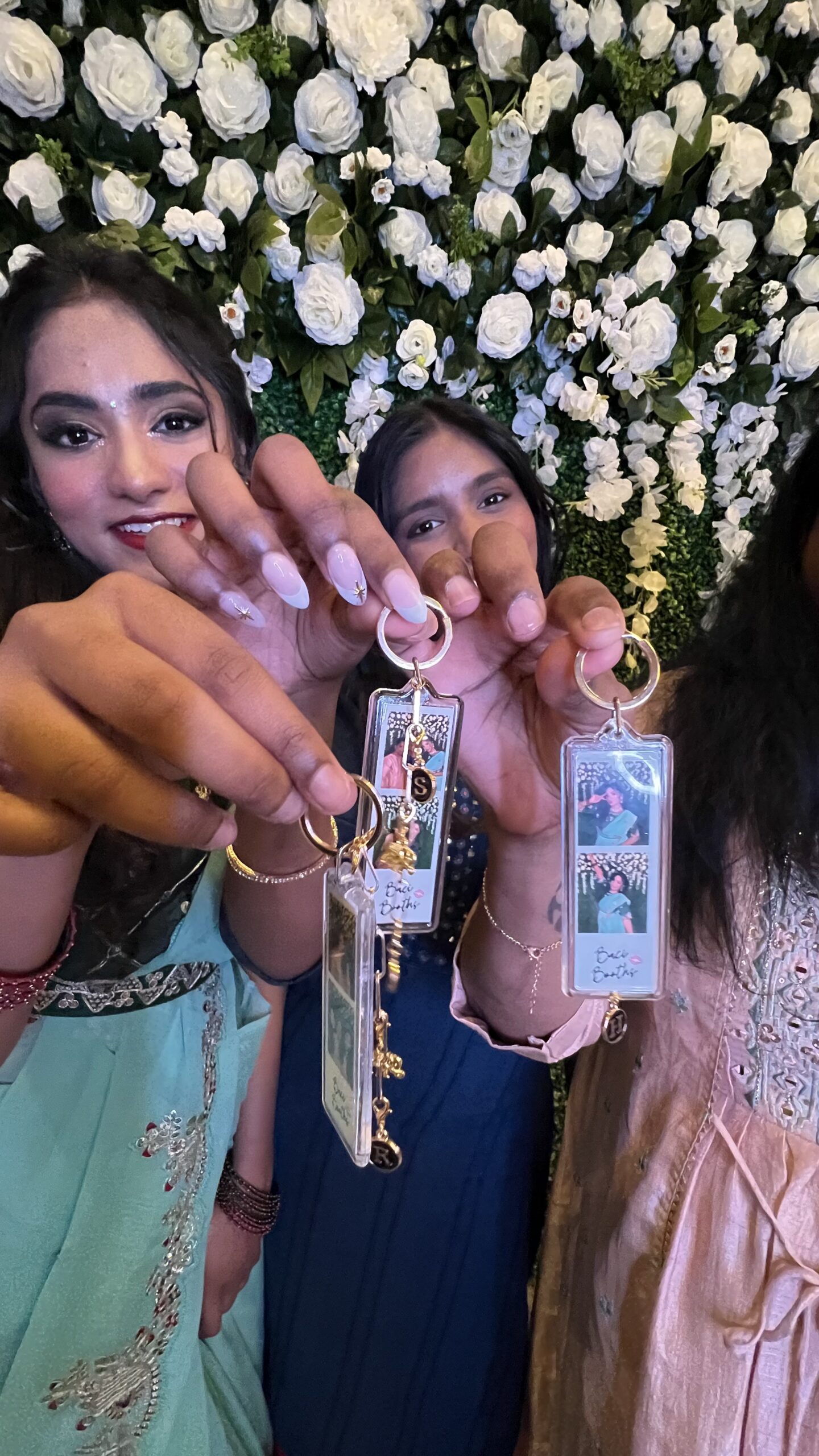 Mini photo strip photo booth keychains with charms